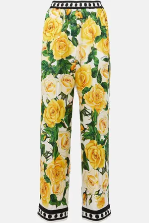 Dolce & Gabbana Weite High-Rise-Hose aus Seide