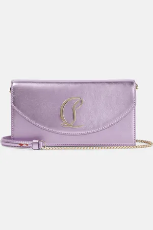 Christian Louboutin Clutch Loubi54 Small aus Metallic-Leder