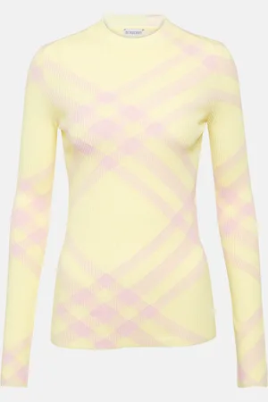 Burberry Top Check aus einem Wollgemisch