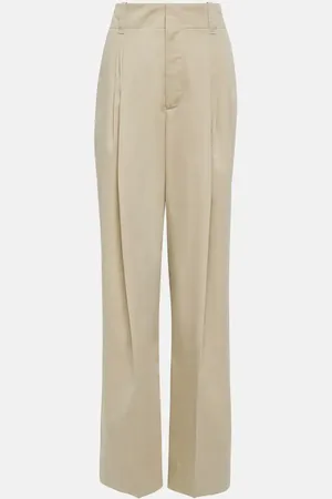 Bottega Veneta Weite High-Rise-Hose aus Baumwolle und Seide