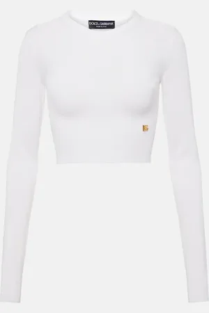 Dolce & Gabbana Cropped-Top aus einem Seidengemisch