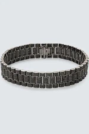 Shay Armband Rail Link aus 18kt Schwarzgold mit Diamanten