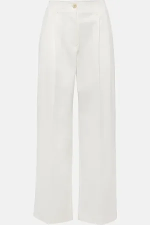 Totême Weite High-Rise-Hose aus Baumwoll-Twill