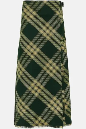 Burberry High-Rise-Midirock aus Wolle