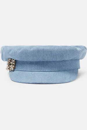 Roger Vivier Verzierte Schiebermütze Broche Vivier aus Denim