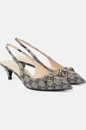 Gucci Slingback-Pumps Horsebit GG aus Canvas