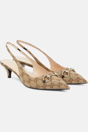 Gucci Slingback-Pumps Horsebit GG aus Canvas