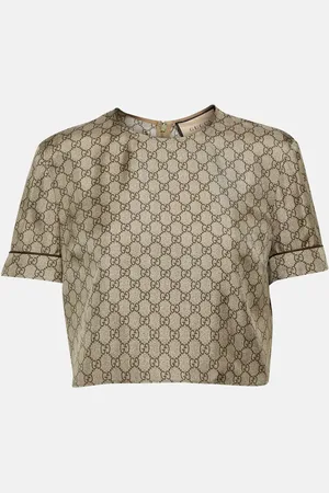 Gucci Cropped-Top GG aus Seiden-Twill