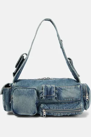 Balenciaga Schultertasche Superbusy Small aus Denim