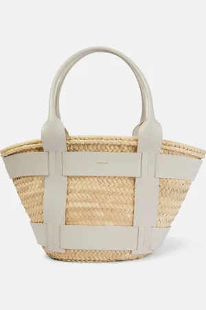 DeMellier Tote Santorini aus Stroh mit Leder