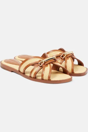 ZIMMERMANN Pantoletten Prisma aus Raffiabast und Leder