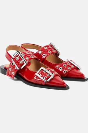 Ganni Slingback-Ballerinas aus Lederimitat