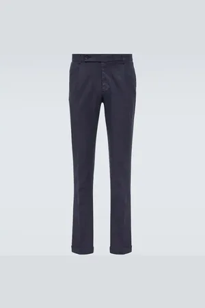 Thom Sweeney Schmale Mid-Rise-Chinohose