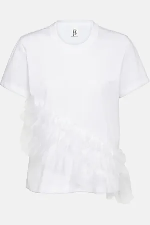 NOIR KEI NINOMIYA T-Shirt aus Baumwoll-Jersey mit Tüll