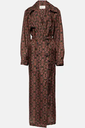 DRIES VAN NOTEN Bedruckter Trenchcoat aus Seidensatin