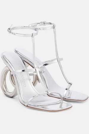 Salvatore Ferragamo Sandalen Elina 105 aus Metallic-Leder