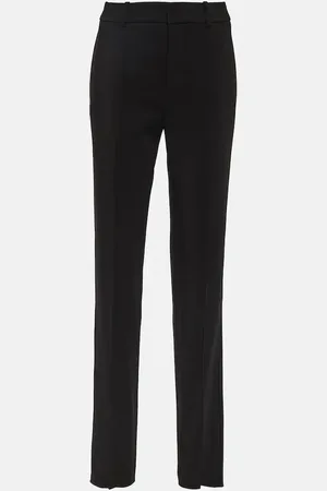 Saint Laurent Gerade Low-Rise-Hose aus Gabardine