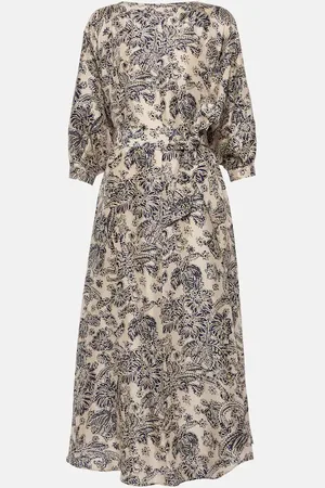 Loro Piana Bedrucktes Midikleid aus Seide