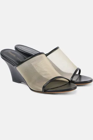 Khaite Wedge-Pantoletten Marion aus Leder und Mesh