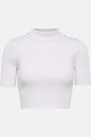Courrèges Courrèges Cropped-Top aus Rippstrick