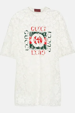 Gucci T-Shirt Interlocking G aus Spitze