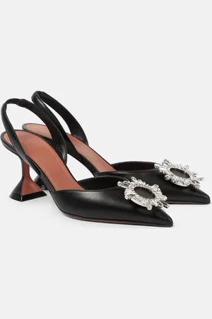Amina Muaddi Verzierte Slingback-Pumps Begum 70 aus Leder
