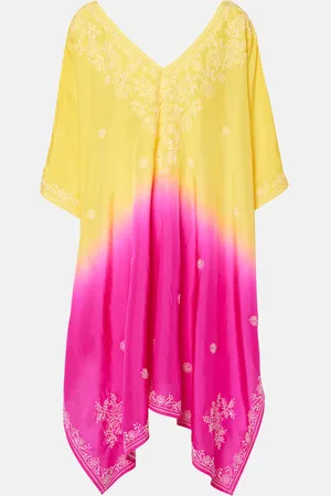 Juliet Dunn Bestickter Kaftan aus Seide
