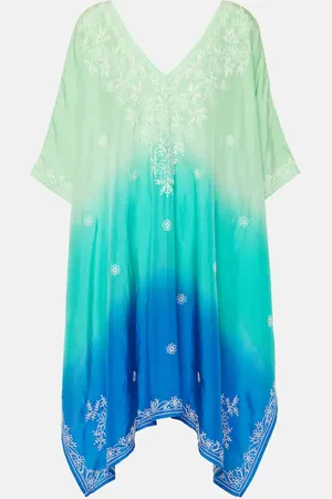 Juliet Dunn Bestickter Kaftan aus Seide