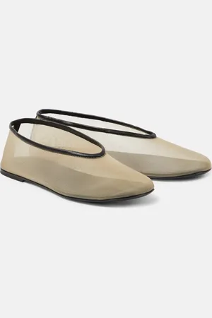 Khaite Ballerinas Marcy aus Mesh mit Leder