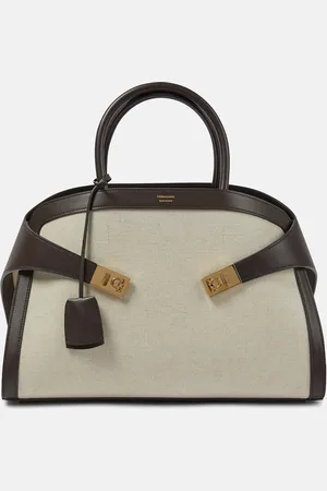 Salvatore Ferragamo Tote Hug Medium aus Canvas und Leder