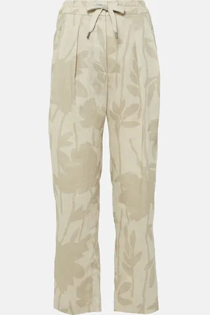 Brunello Cucinelli Bedruckte Hose aus Leinen