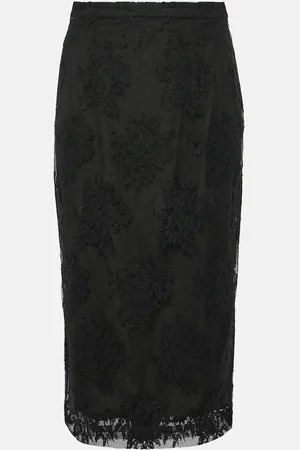 Dolce & Gabbana Midirock aus Baumwolle und Spitze