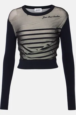 Jean Paul Gaultier Top The Marinière aus Jersey und Tüll