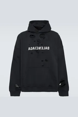 Balenciaga Hoodie Destroyed aus Baumwoll-Jersey