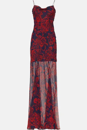 DRIES VAN NOTEN Bedrucktes Maxikleid aus Seiden-Georgette