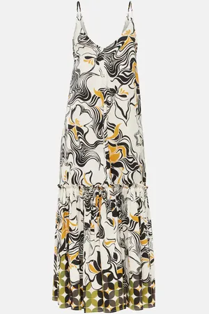 DRIES VAN NOTEN Bedrucktes Maxikleid aus Satin