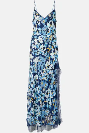 POUPETTE ST BARTH Bedrucktes Slipdress mit Spitze