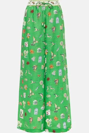 ALÉMAIS Alémais Bedruckte Hose aus Leinen