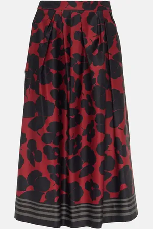 DRIES VAN NOTEN Bedruckter Midirock aus Satin
