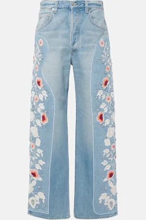Citizens of Humanity Bestickte High-Rise Wide-Leg Jeans Ayla