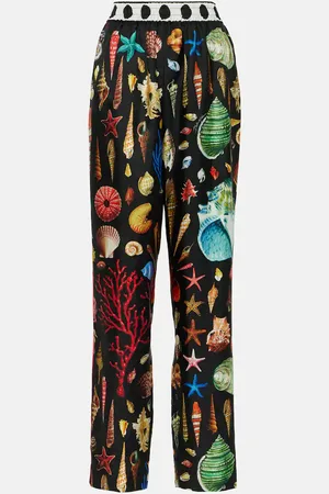 Dolce & Gabbana Bedruckte Hose Capri aus Seidensatin