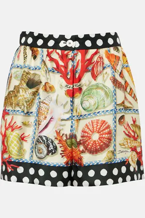 Dolce & Gabbana Bedruckte Shorts Capri aus Seidensatin