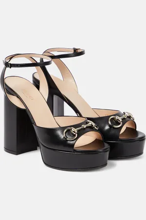 Gucci Plateausandalen Lady Horsebit aus Leder