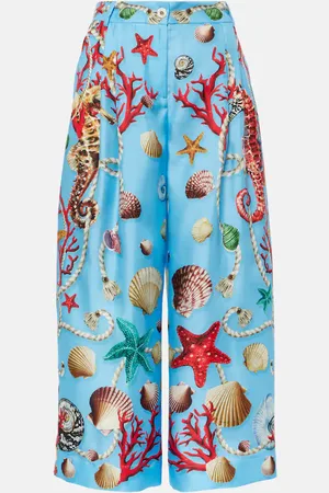 Dolce & Gabbana High-Rise Culottes Capri aus Seide