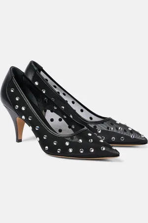 Khaite Pumps River mit Leder und Kristallen