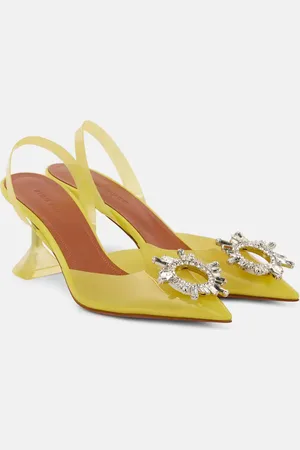Amina Muaddi Verzierte Slingback-Pumps Begum Glass 70