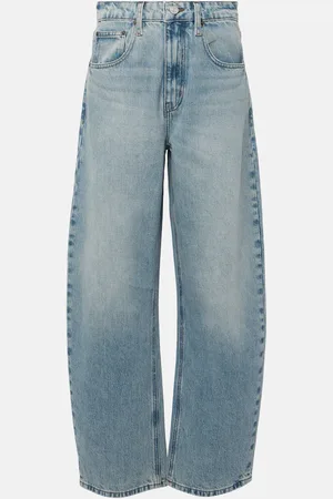 Frame High-Rise Barrel Jeans
