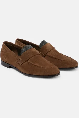 Brunello Cucinelli Loafers Monili aus Veloursleder