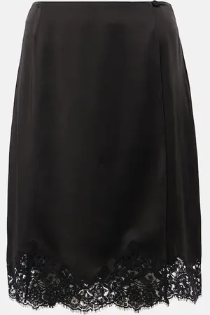 Stella McCartney Midirock aus Satin mit Guipure-Spitze