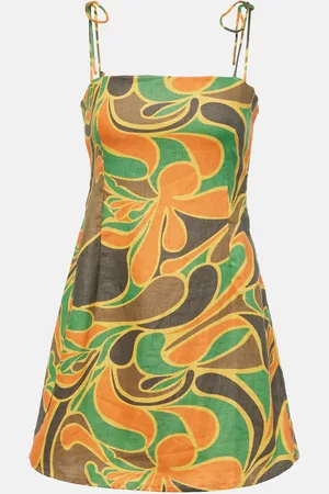 FAITHFULL THE BRAND Bedrucktes Minikleid Ysla aus Leinen